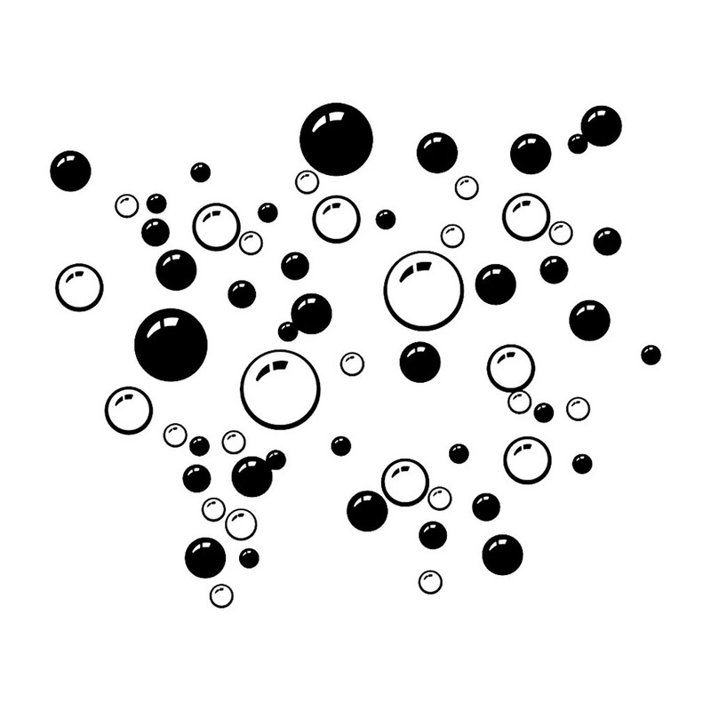 Burbulų apskritimo nuimamas tapetas Vonios kambario lango sienos lipdukas namuose „Pasidaryk pats“ PVC lipdukai Sienų lipdukai