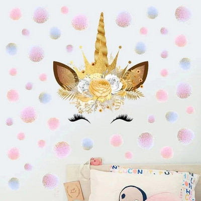 Rozā vienradzis zvaigzne mākoņu sienas uzlīmes bērnu istabām meiteņu mazuļu istabas guļamistabas dekorēšana pasaku multfilmu Dzīvnieku bērnudārza tapetes