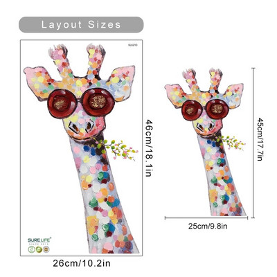 Šaunios žirafų šeimos spalvingi vaikų darželio sienų lipdukai Nuimami „pasidaryk pats“ sienų lipdukai, vaikų kambario interjeras, namų dekoravimas
