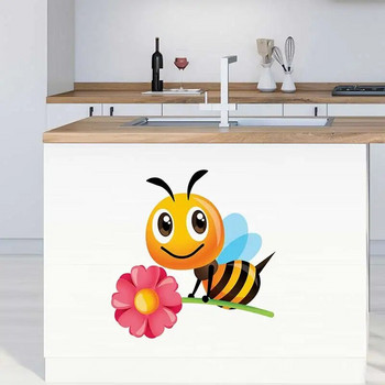 M479 Cartoon Cute Bee αυτοκόλλητο τοίχου Παιδικό δωμάτιο Φόντο διακόσμηση σπιτιού Τοιχογραφία Ταπετσαρία σαλονιού Αστεία Decal