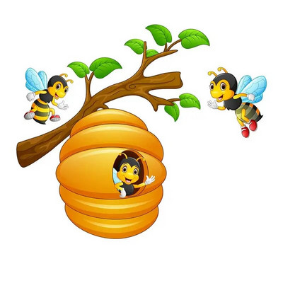 M479 karikatūra Jauka bišu sienas uzlīme bērnu istabas fons mājas dekorēšana sienas gleznojums viesistabas tapetes smieklīgi uzlīme