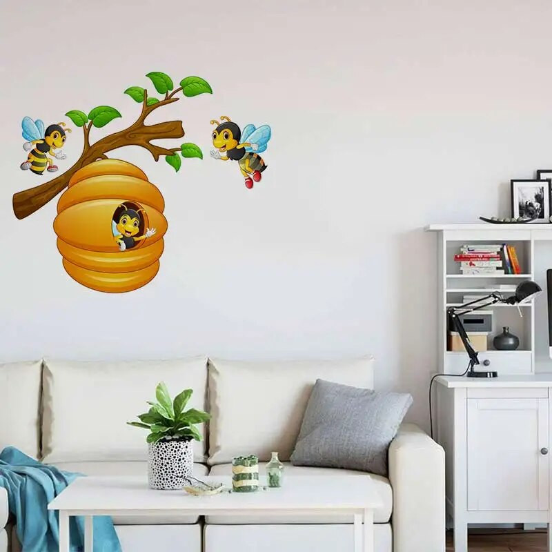 M479 karikatūra Jauka bišu sienas uzlīme bērnu istabas fons mājas dekorēšana sienas gleznojums viesistabas tapetes smieklīgi uzlīme