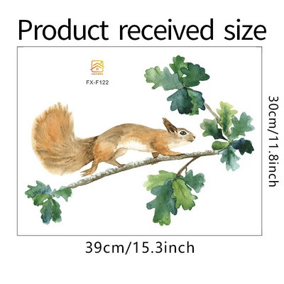 Karikatūra Meža vāvere Sienas Uzlīmes Radošas Tapetes Vāc kastaņus Bērnu istabas Bērnu istabas Klases Dekoratīvās Uzlīmes