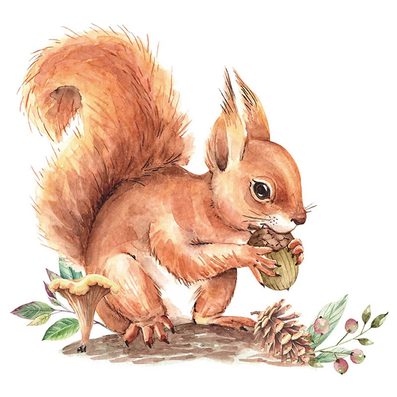 3D vāveres čiekuru sienas uzlīmes bērnu istabas bērnudārza sienas uzlīmes dekorācijas Kawaii Animal Pegatinas De Pared ir noliktavā