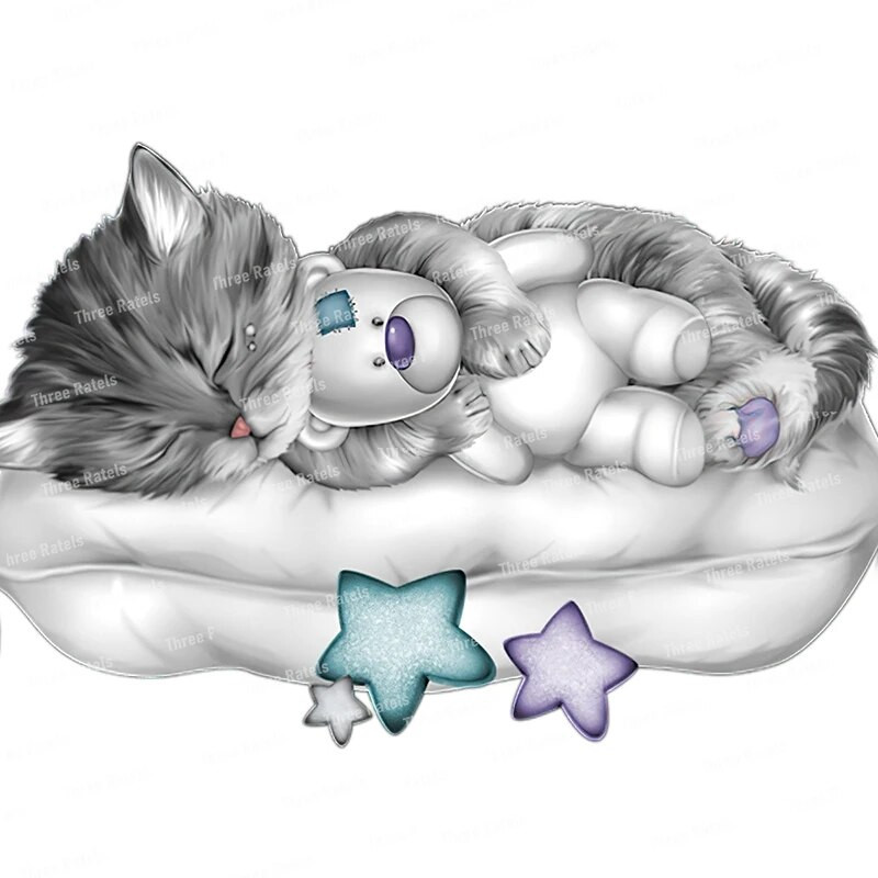 Three Ratels CM42 jauks guļošs kaķis mājas dekorēšana sienas uzlīmes bērnu guļamistabas uzlīmes tualetes uzlīmes