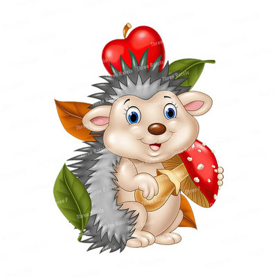 Three Ratels CX42 Jauka, ar rokām apgleznota multfilma meža dzīvnieku ģimenes dekorācijas sienas uzlīme