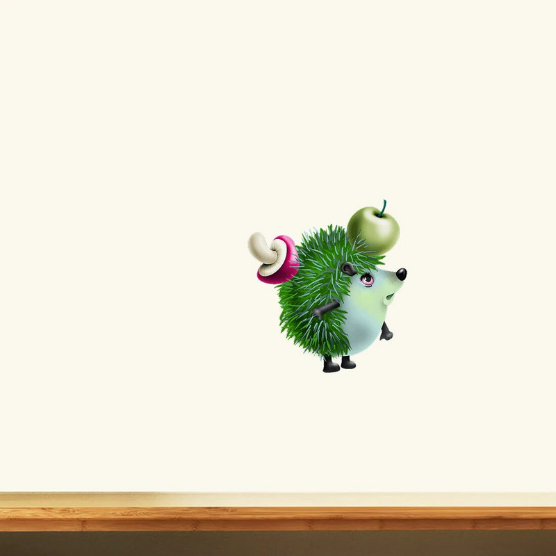 Three Ratels CX42 Jauka, ar rokām apgleznota multfilma meža dzīvnieku ģimenes dekorācijas sienas uzlīme