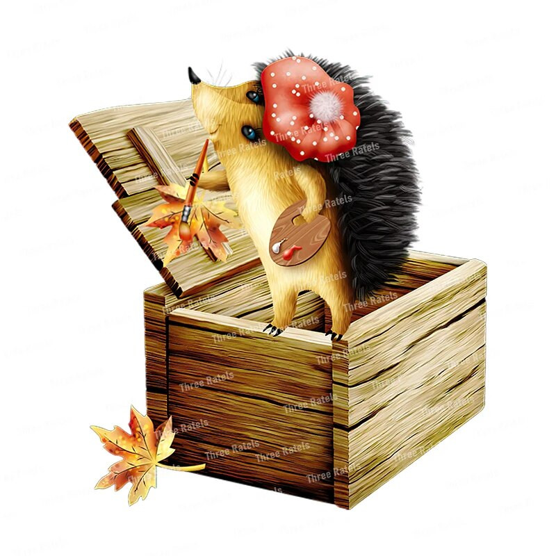 Three Ratels CX42 Jauka, ar rokām apgleznota multfilma meža dzīvnieku ģimenes dekorācijas sienas uzlīme