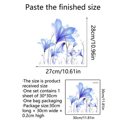 1 gab Blue Flowers sienas uzlīmes Dekorācijas tualetes uzlīmes WC pašlīmējošās tapetes sienas sienas tualetes vāka sēdekļu uzlīmes