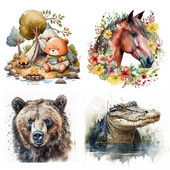 T301# Dažādi multfilmu dzīvnieki Sienas uzlīmes Vannas istabas tualetes dekors Dzīvojamās istabas skapja Ledusskapja Mājas dekorēšanas uzlīmes