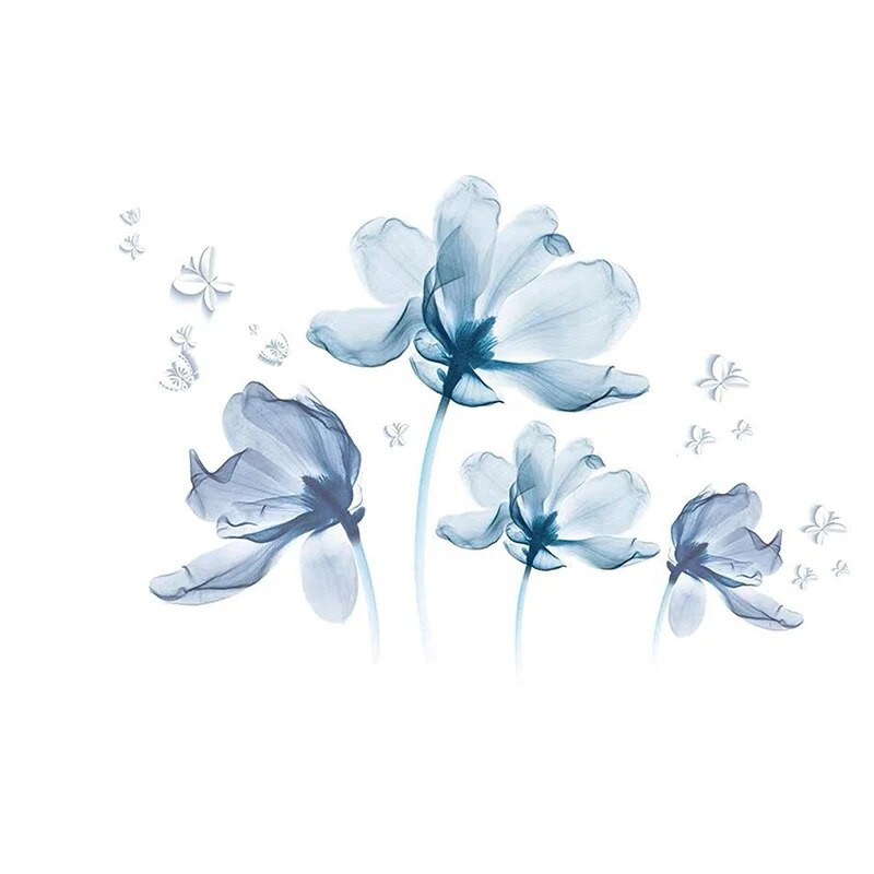 Lielas 3D ziedu sienas uzlīmes mājas dzīvojamās istabas dekorēšanai sienu uzlīmes DIY 120cm*86cm