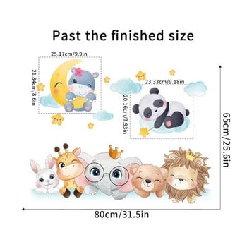 Cute Bear Star Cloud Αυτοκόλλητα τοίχου για Παιδικά Δωμάτια Κορίτσια Αγόρια Δωμάτιο μωρού Διακόσμηση κρεβατοκάμαρας Kawaii Cartoon Animal Wallpaper PVC