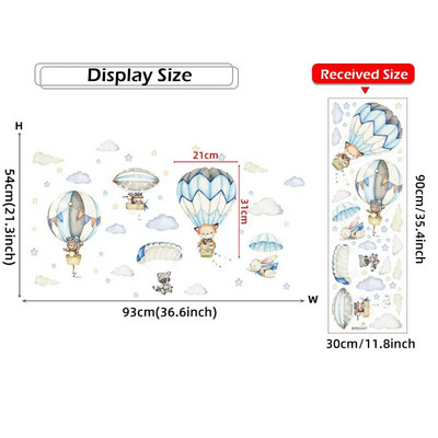 Karikatūras Dzīvnieku sienas uzlīmes Panda Foxes uz karstā gaisa balonu sienas uzlīmes bērnu istabai bērnu istabas zēnu istabas uzlīmes mājas dekorēšanai