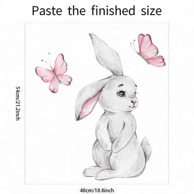 Karikatūra Bunny Butterfly Sienas Uzlīmes Bērnu Bērnu istabas Sienas Uzlīmes Bērniem Dzīvojamās istabas Guļamistabas Sienu dekors Trušu uzlīmes PVC