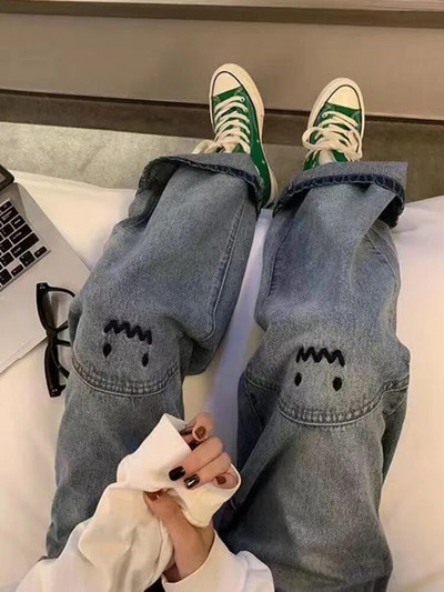 Feynzz Fashion Sieviešu Džinsi Personība Burtu Džinsi Hip Hop Tide Street Trend Ruffian Skaistas bikses