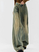 Y2K Naised Vintage tänavarõivad Korea kottis kaubateksad Retro sirged langevarjupüksid teksapüksid haldjas grunge alternatiivsed riided