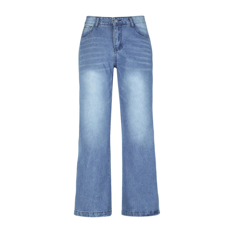 Augsta jostasvieta Džinss Baggy Džinsi Sieviešu ielu apģērbi Ikdienas Slouchy Džinsi Vintage zilas Pilnas Bikses Liela izmēra Besics Taisnas bikses