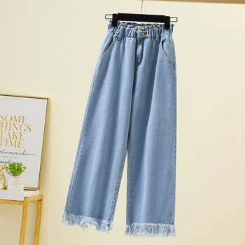 118 Summer Tassel Jeans Γυναικεία Casual Fashion Χαλαρά φαρδιά πόδια Ελαστική ψηλόμεση Λεπτό μεγάλο μέγεθος γυναικείο παντελόνι