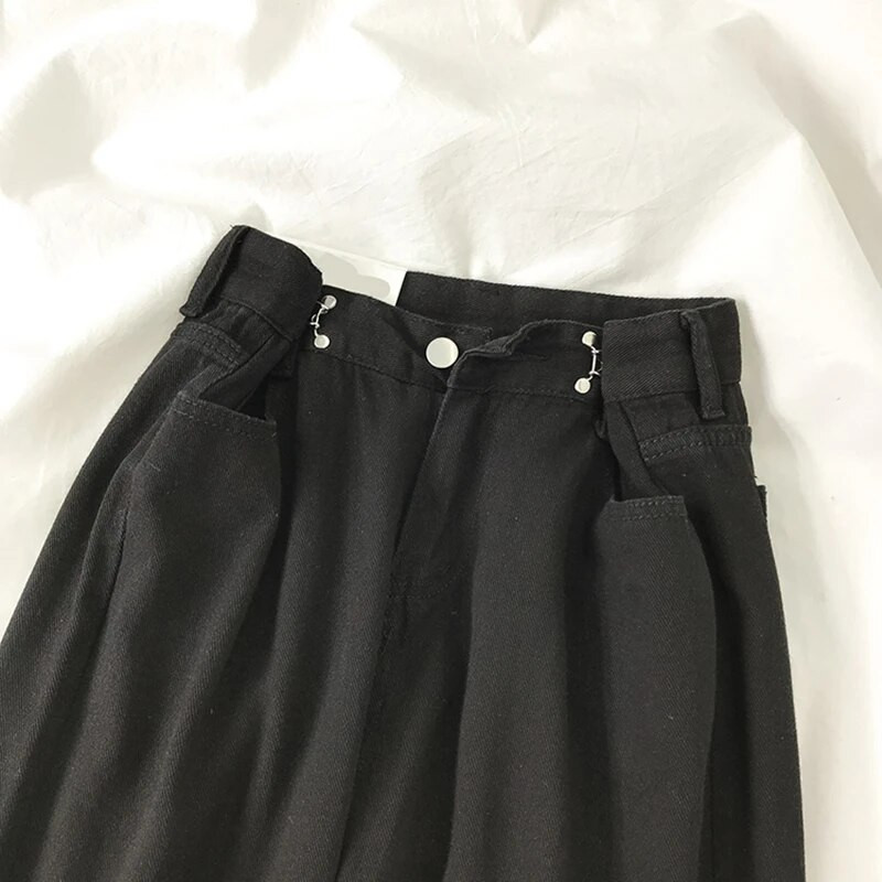 Sieviešu bikses 2022 Streetwear Taisnas vienkrāsainas bikses ar augstu vidukli Baggy Modes Meiteņu Studentu Džinsi Platas Mamma Džinsu Bikses