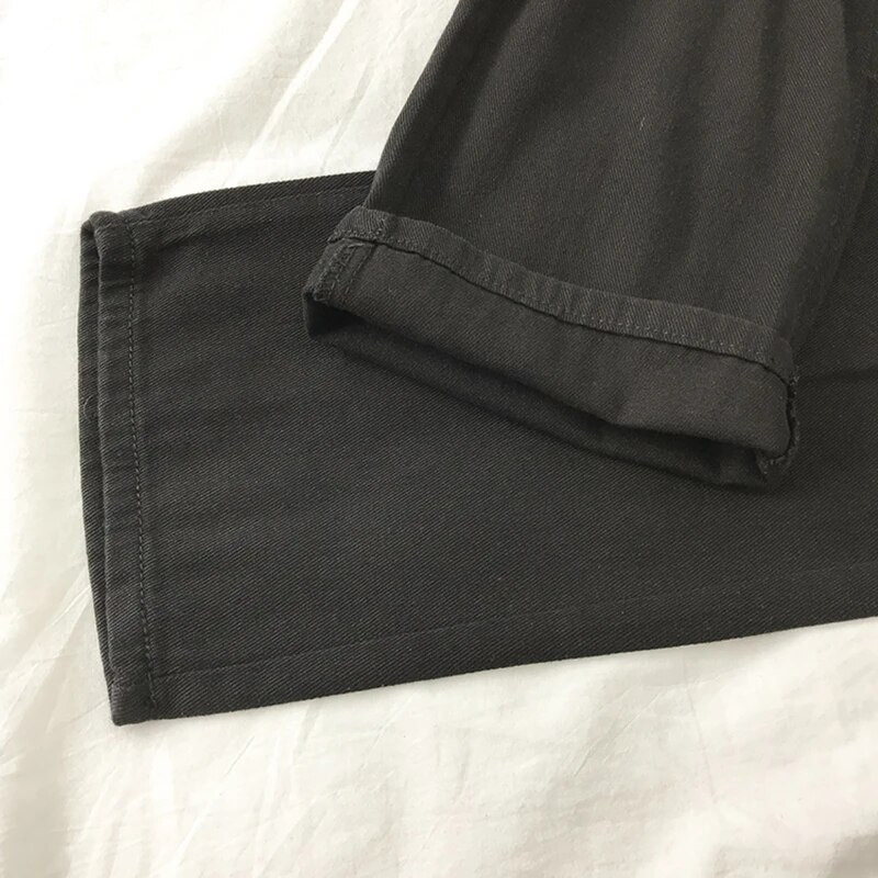 Sieviešu bikses 2022 Streetwear Taisnas vienkrāsainas bikses ar augstu vidukli Baggy Modes Meiteņu Studentu Džinsi Platas Mamma Džinsu Bikses