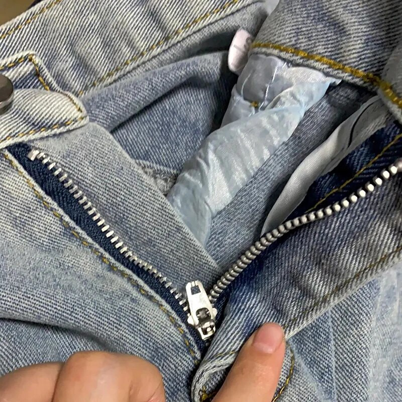 Chic nepravilne ravne ravne hlače s visokim strukom Ženska odjeća Proljeće Jesen Ulične široke traperice 2023. Vintage crne traper hlače