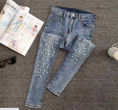 Sieviešu izstiepts ar augstu vidukli Klasisks retro džinsa sieviešu apģērbs, izšūts uzliesmojums, džinsa audums, šaurs ielāps Dizains Bikses zīmuļa bikses L13