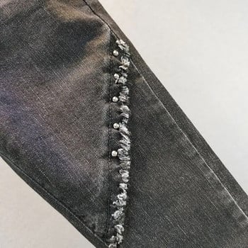 Γυναικεία Heavy Industry Rhinestone Skinny Jeans Άνοιξη Καλοκαίρι Ελαστική Ψηλόμεση Λεπτά Γυναικεία Ρούχα Κορεάτικη μόδα Εννέα Παντελόνια Z151