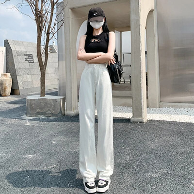 ZOENOVA Džinsai Moteriški džinsai Baggy džinsai Madingi tiesios kelnės Y2k džinsinės kelnės aukštu juosmeniu Vintažinės laisvos mėlynos skalbtos mamos džinsai 90 m.