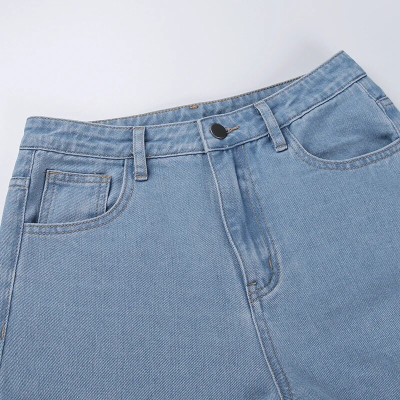 Džinsai su aukštu liemeniu, šoniniai, moteriški, laisvalaikio laisvi juodos kelnės Gatvės drabužiai Rudens plačios kojos, ilgas maišelis Y2k džinsai XY23154SK