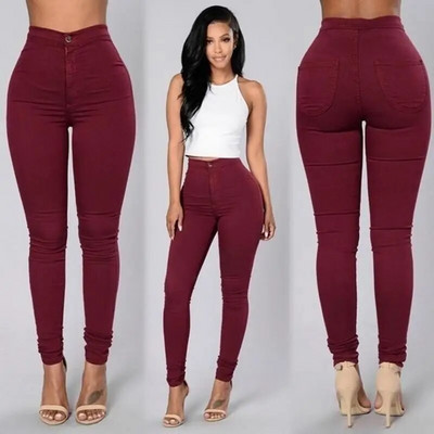 Hot Women Pencil Stretch Slim Denim Skinny Jeans Pants High Waist Jeans Bikses /
