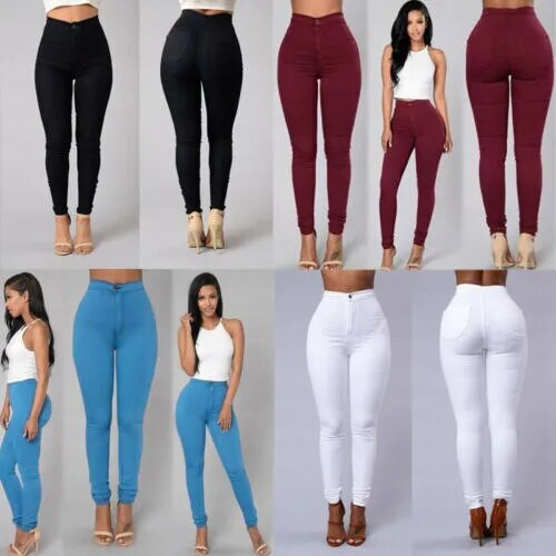 Hot Women Pencil Stretch Slim Denim Skinny Jeans Pants High Waist Jeans Bikses /
