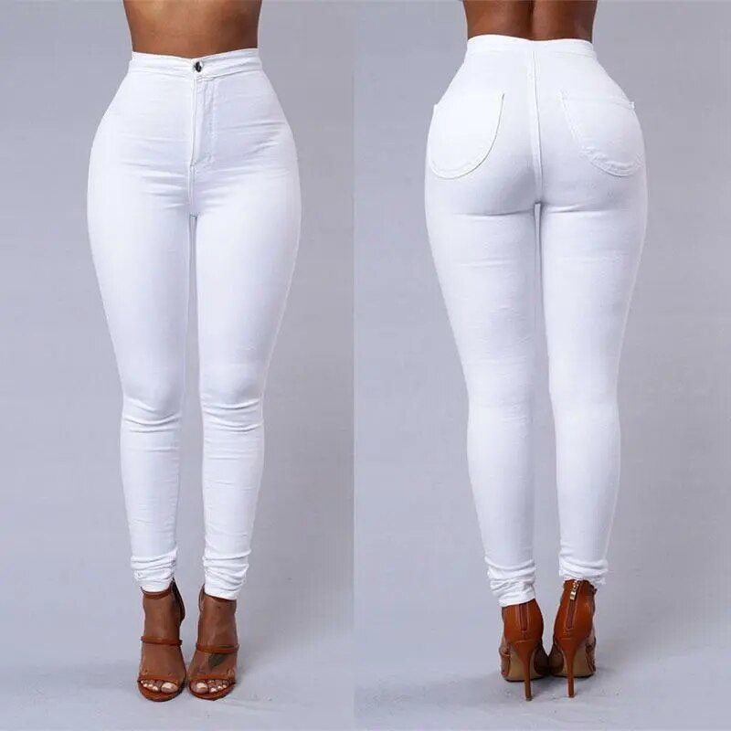 Hot Women Pencil Stretch Slim Denim Skinny Jeans Pants High Waist Jeans Bikses /