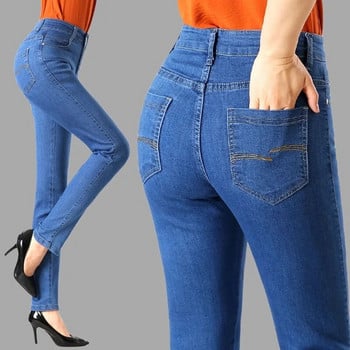 Oversize 36 Άνοιξη Καλοκαίρι Mom Jeans Vintage Ψηλόμεση Γυναικείο Τζιν Παντελόνι Κομψό Skinny ίσιο Vaqueros Κεντημένα Pantalones