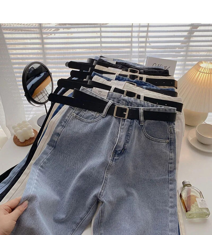 Vienkāršas pamata bikses ar augstu vidukli, taisnas sieviešu bikses pavasara rudens brīvs ielas apģērbs sieviešu bikses korejiešu ikdienas sieviešu džinsi līdz potītēm