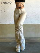 Pagrindiniai vaikino džinsai Moteriški džinsai aukštu juosmeniu madingi chaki spalvos maišeliai džinsai Džinsinės kelnės Laisvalaikio kelnės Moteriškos vintažinės gatvės aprangos mamos džinsai