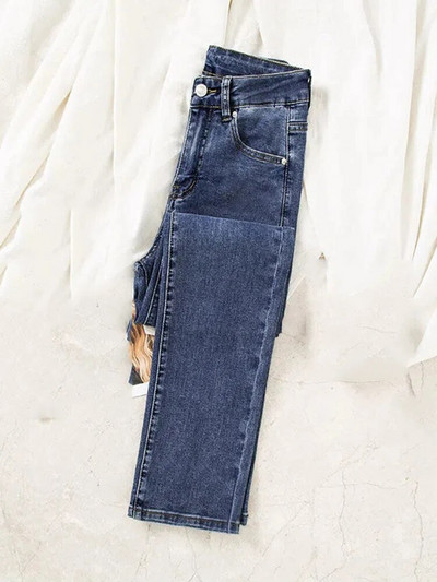 Vintage magas derekú, bokáig érő egyenes farmer nagy méretű 4xl alkalmi vékony farmer nadrág új sztreccs Vaqueros női divat tömlő