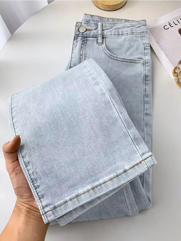 Vintage magas derekú, bokáig érő egyenes farmer nagy méretű 4xl alkalmi vékony farmer nadrág új sztreccs Vaqueros női divat tömlő