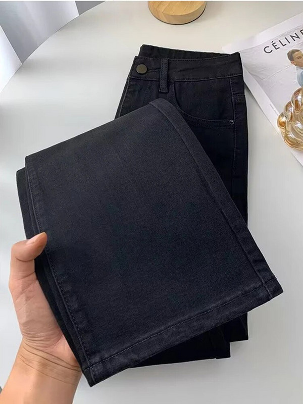 Vintage magas derekú, bokáig érő egyenes farmer nagy méretű 4xl alkalmi vékony farmer nadrág új sztreccs Vaqueros női divat tömlő