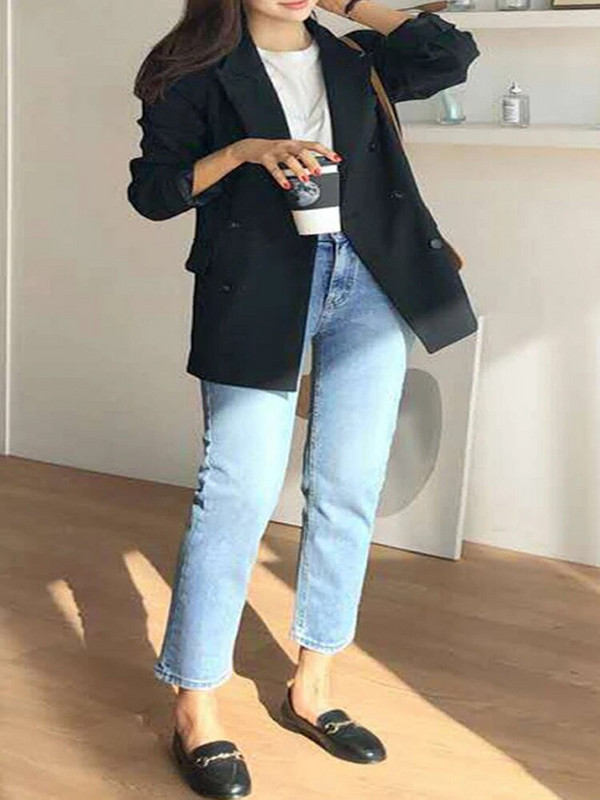 Sieviešu taisni džinsi 2023. gada pavasarī, korejiešu modes ar augstu vidukli, retro slaidi ielas apģērbi, draugs ar cigaretēm mazgātas džinsa bikses meitenei