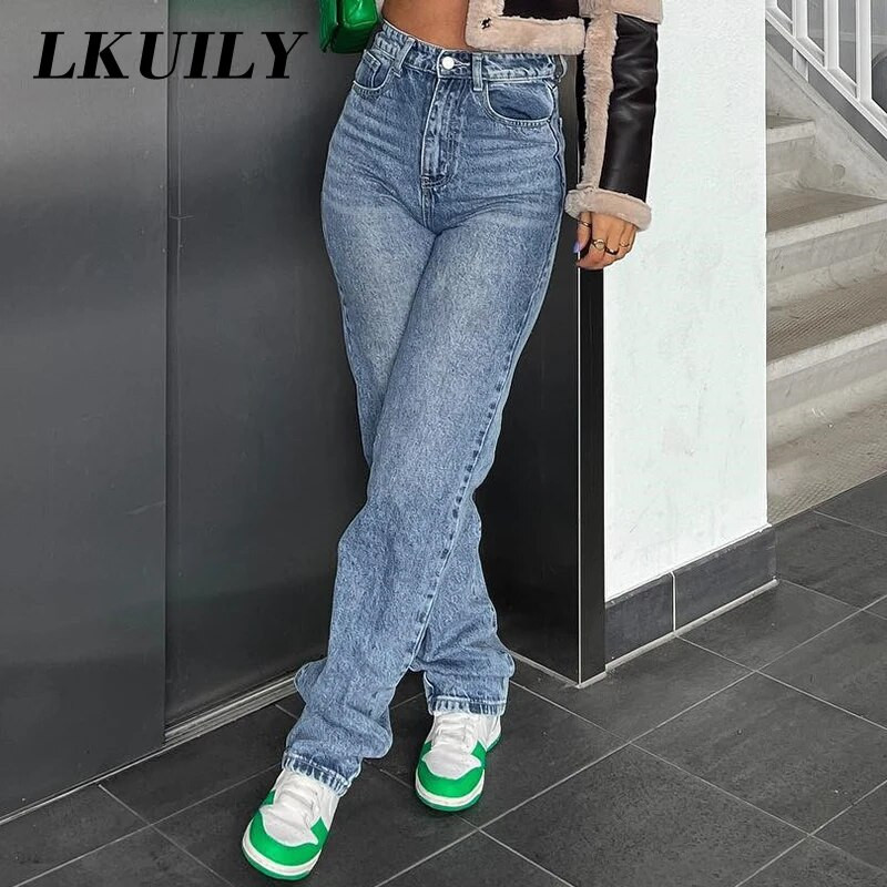 Vintage Estētika Džinsi ar augstu vidukli Sieviešu modes 90. gadu ikdienišķa soma, taisni džinsi Streetwear Y2K džinsa brīvas, platas bikses