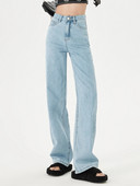 ZHISILAO új, széles szárú, egyenes farmernadrág, női klasszikus retro barát pamut teljes hosszúságú farmer nadrág 2023 utcai viselet