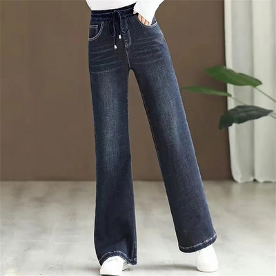 Džinsai aukštu juosmeniu, tiesios kelnės, 2023 m., moteriškos, naujos vintažinės „Vaqueros Pantalones“ mados, laisvalaikio plačios kojos džinsinis „Spodnie“