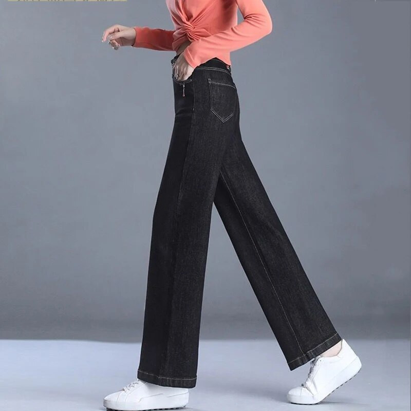 Džinsai aukštu juosmeniu, tiesios kelnės, 2023 m., moteriškos, naujos vintažinės „Vaqueros Pantalones“ mados, laisvalaikio plačios kojos džinsinis „Spodnie“