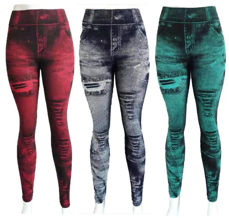 Naiste imitatsioonid Distressed Denim Teksad Säärised Kõrge vöökohaga püksid Fitness Slim Legg Mujer 2022 Sport Push Up säärised naistele
