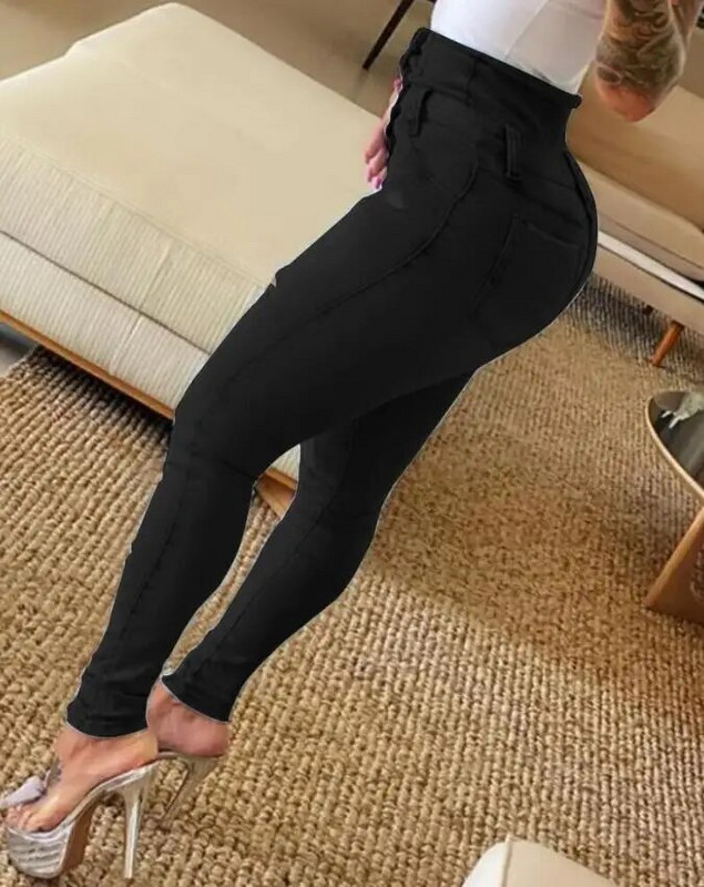 Moteriškos mados, ištemptos, plėšytos, sunerimusios, siauros, aukšto juosmens džinsinės kelnės, plonos, moteriškos, rudeninės moteriškos suknelės