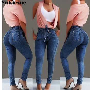 Boyfriend Hole Ripped Jeans Γυναικεία Παντελόνια Cool Denim Vintage Jeans για Κορίτσι Ψηλόμεση Casual Παντελόνι Γυναικείο Slim Jeans γυναίκα