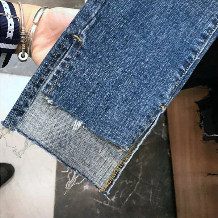Šauri saplēsti džinsi Sieviešu Pavasaris Vasara Rudens Karsti Pārdodu Sieviešu Mode Ikdienas Meitenes Mīlas Džinsu Bikses Sievietēm Lēta Vairumtirdzniecība