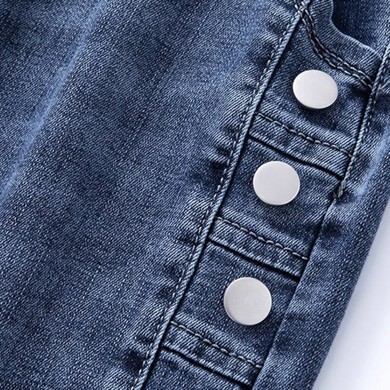 Augstas jostasvietas šauri zīmuļu džinsi Sieviešu korejiešu Stretch Vaqueros ikdienas ielas apģērbi Slim džinsa bikses poga Pantalones vintage džinsi