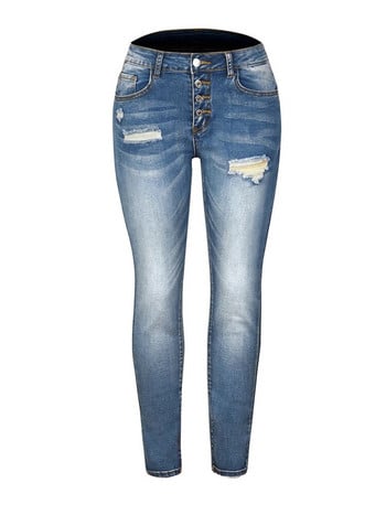 2024 Νέο τζιν Slim Fit Ripped High Elastic Γυναικείο τζιν παντελόνι Skinny Jeans Woman Cargo Παντελόνι Γυναικείο Παντελόνι Cargo Γυναικείο