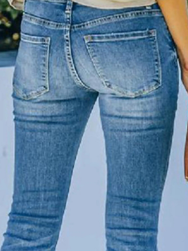 Slim Fit Slim Bootstrap vairāku pogu mazgāti džinsi